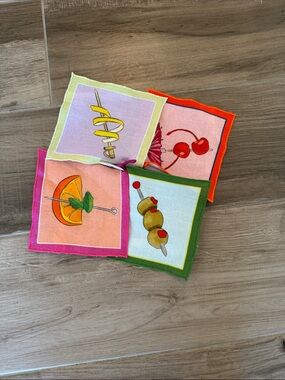 NWT Anthropologie Saluti Cocktail Napkins set of 4